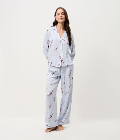 Pijama Largo Americana con Estampa Floral