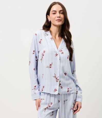 Pijama Largo Americana con Estampa Floral 2