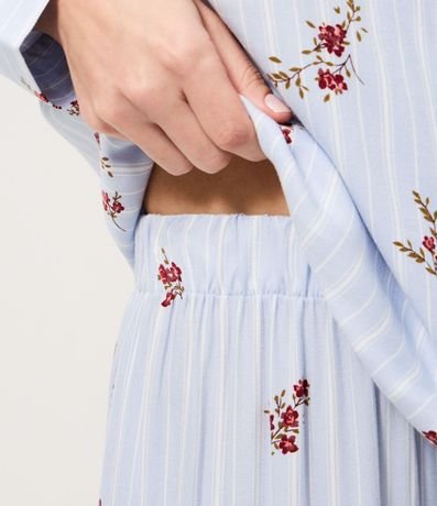 Pijama Largo Americana con Estampa Floral 3