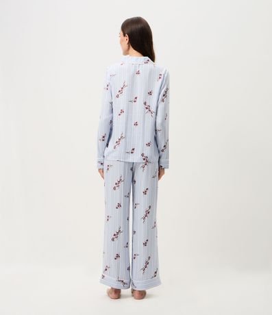 Pijama Largo Americana con Estampa Floral 4
