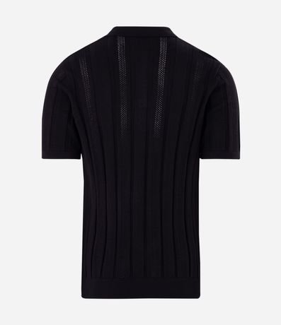 Camisa Cuello Polo con Cremallera en Algodón Texturizada 6