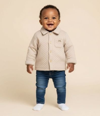 Saco Infantil Capitoneada con Botones Contrastantes – Talle 0 a 18 Meses