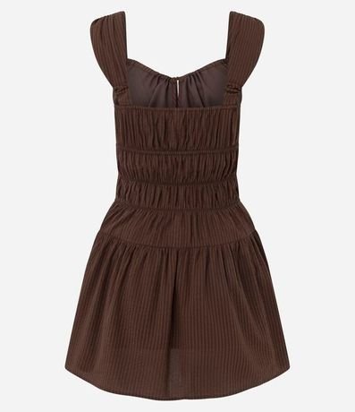 Vestido Corto en Viscosa Texturizada con Lazo Delantero 3