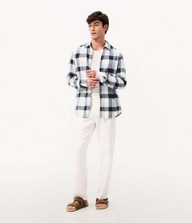 Camisa Comfort en Algodón con Estampado de Cuadros y Mangas Largas 2