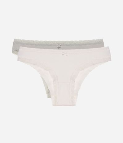Kit 02 Bombachas Bikini con Detalles en Encaje