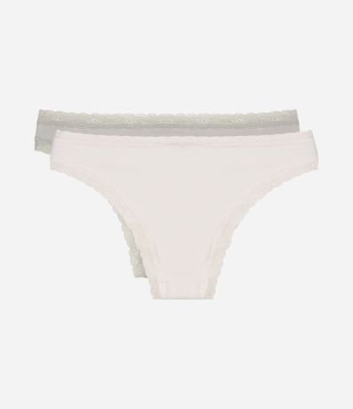 Kit 02 Bombachas Bikini con Detalles en Encaje 2