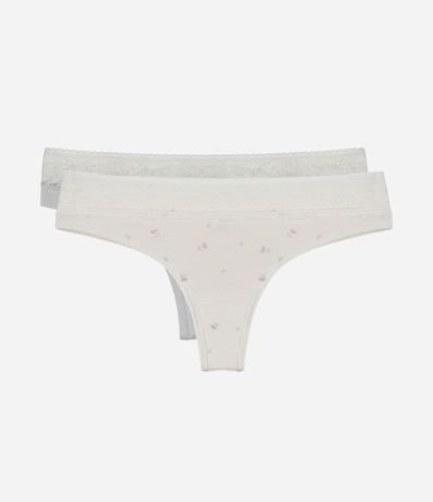 Kit 2x1 Bombacha Bikini Hilo Doble Floral con Cintura de Encaje
