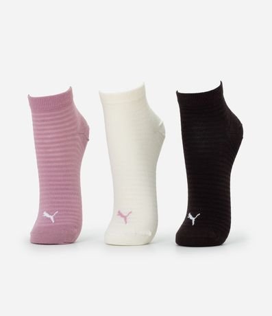 Kit 3 Medias Caña Corta PUMA en Algodón Texturizado