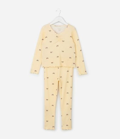 Pijama Infantil con Estampado de Mariposas – Talle 5 a 14 años