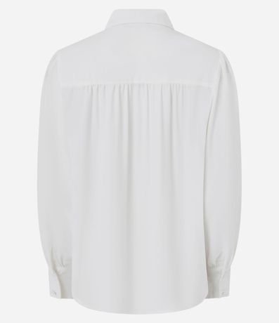 Camisa en Crepé con Manga Larga y Fruncido en el Hombro 2