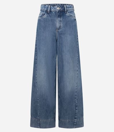 Pantalón Pantalona en Jeans con Detallamento Delantero y Cintura Alta 3