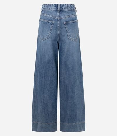 Pantalón Pantalona en Jeans con Detallamento Delantero y Cintura Alta 4