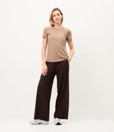 Pantalón Recto Deportivo con Friso Contrastante