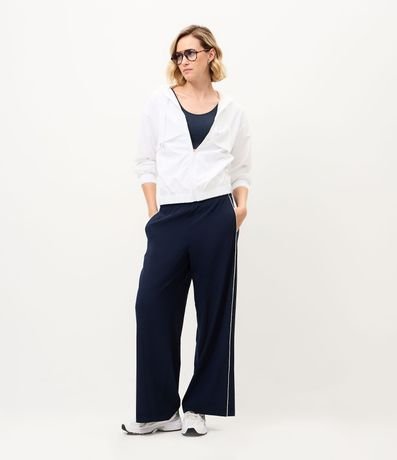 Pantalón Recto Deportivo con Friso Contrastante
