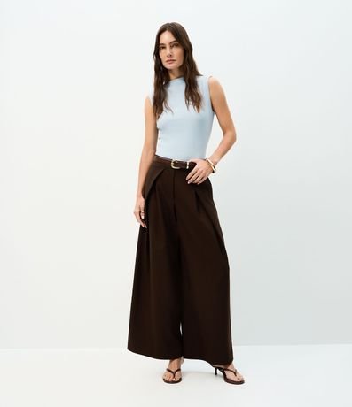 Pantalón Barrel Sastre con Recortes Laterales