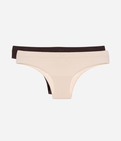 Kit 02 Bombachas Bikini Hilo en Poliamida Seamless
