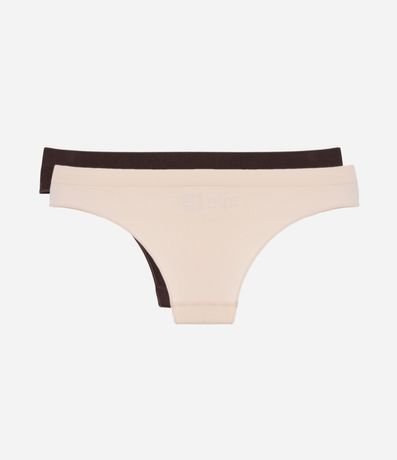 Kit 02 Bombachas Bikini Hilo en Poliamida Seamless 2