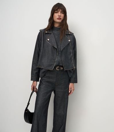 Pantalón Wide Leg en Jeans con Cintura Alta y Cintura Sastre 2