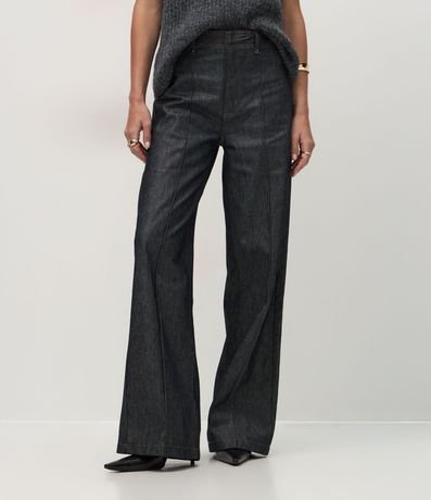 Pantalón Wide Leg en Jeans con Cintura Alta y Cintura Sastre 3