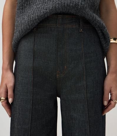 Pantalón Wide Leg en Jeans con Cintura Alta y Cintura Sastre 4