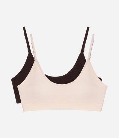 Kit de 02 Soutien Top en Poliamida Seamless con Copa Desmontable