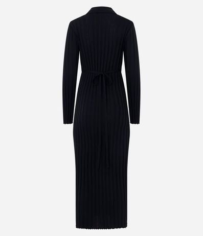 Vestido Midi Ajustado en Punto con Cuello Polo 3