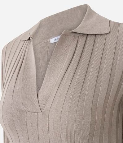 Vestido Midi Ajustado en Punto con Cuello Polo 2