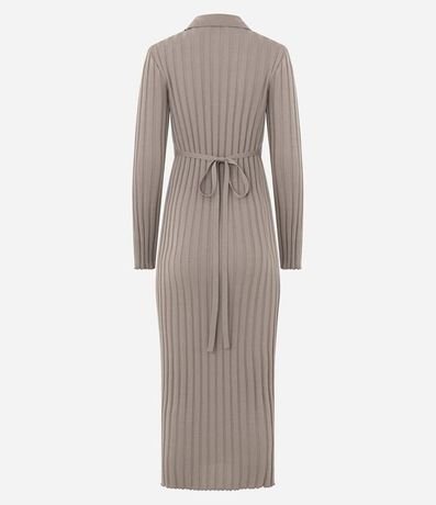 Vestido Midi Ajustado en Punto con Cuello Polo 3