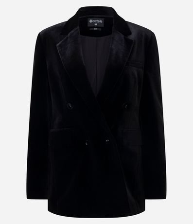 Blazer en Terciopelo con Escote Traspasado 7