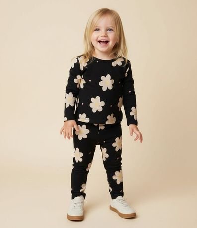 Remera Infantil Estampa Flores de Margaritas y Corazoncito – Talle 1 a 6 años