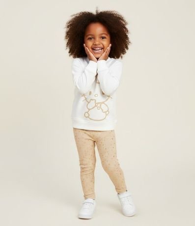 Pantalón Infantil Legging en Rib con Lunares Dorados – Talle 1 a 5/6 años