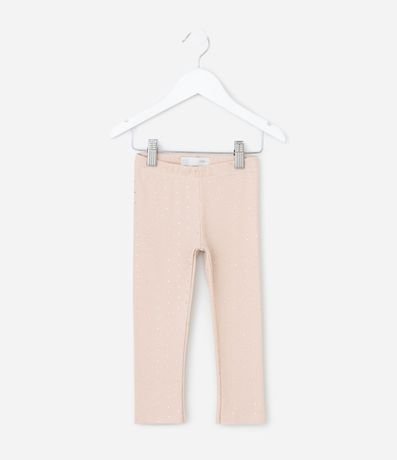 Pantalón Infantil Legging en Rib con Lunares Dorados – Talle 1 a 5/6 años