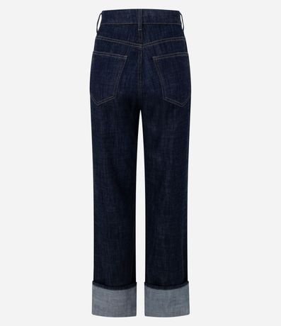 Pantalón Jeans Reta Comfort de Tiro Alto con Dobladillo Amplio 4