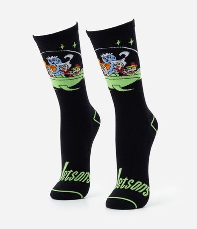 Media Caña Larga en Algodón con Estampa de los Supersónicos