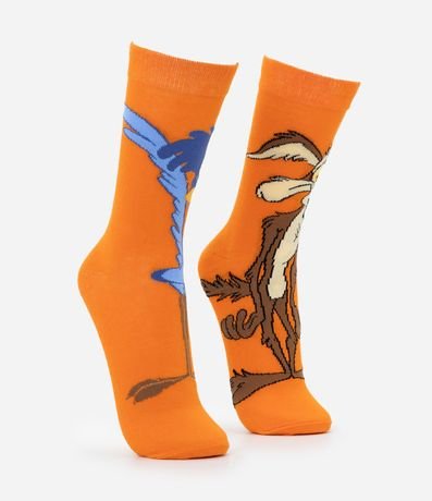 Media Caña Larga en Algodón con Estampado Coyote y el Correcaminos 2