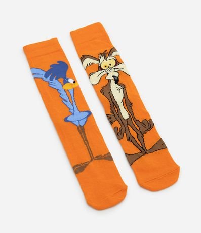 Media Caña Larga en Algodón con Estampado Coyote y el Correcaminos 4