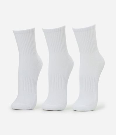 Kit 03 Pares Medias Caña Larga Deportiva con Suela Toalla 5