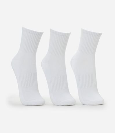 Kit 03 Pares Medias Caña Larga Deportiva con Suela Toalla 6