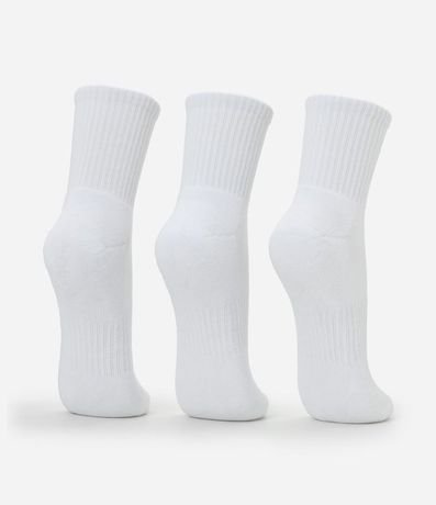 Kit 03 Pares Medias Caña Larga Deportiva con Suela Toalla 7