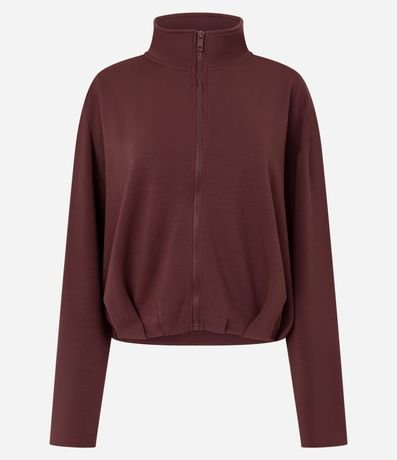 Campera en Modal con Cuello Alto y Pliegues en el Ruedo 5