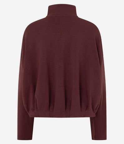 Campera en Modal con Cuello Alto y Pliegues en el Ruedo 6