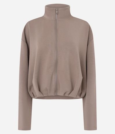 Campera en Modal con Cuello Alto y Pliegues en el Ruedo 5