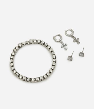 Kit Caravana Metal Cruz y Solitário con Pulsera Tachonada 2