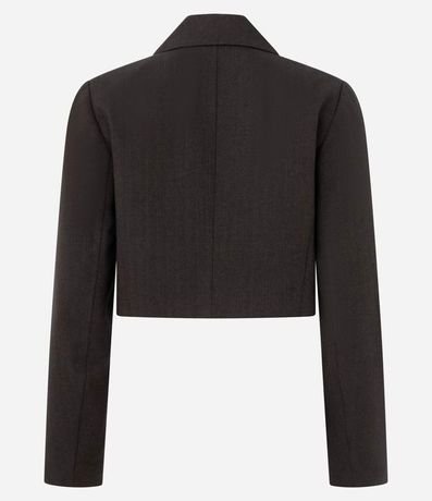 Blazer Cropped Sastre en de Cuadros con Abotonado Único 6