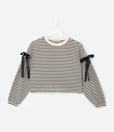 Blusa Infantil Rayada con Moñitas en los Brazos – Talle 7 a 14 años 2