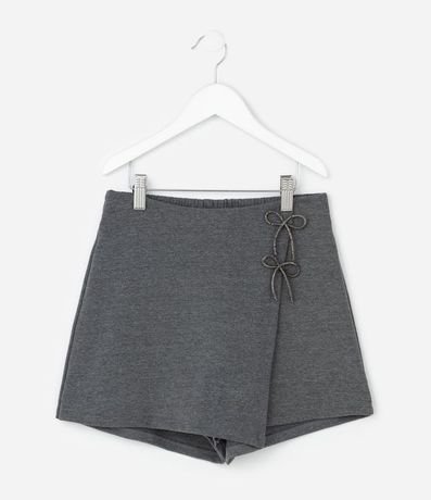 Short Pollera Infantil en Crepé con Moñitas Aplicadas – Talle 5 a 14 años 2