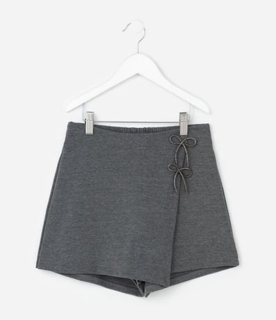 Short Pollera Infantil en Crepé con Moñitas Aplicadas – Talle 5 a 14 años 4