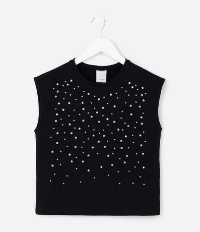 Blusa Infantil sin Manga con Hot Fix - Tam  5 a 14 años