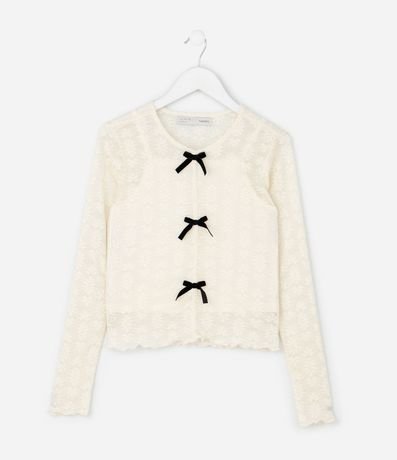 Blusa Infantil Texturizada con Moñitas y Musculosa – Talle 5 a 14 años 3