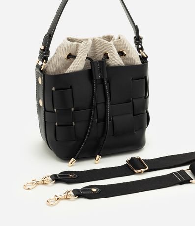 Cartera Bucket Pequeña en PU con Bolsillo Interno Desmontable 4